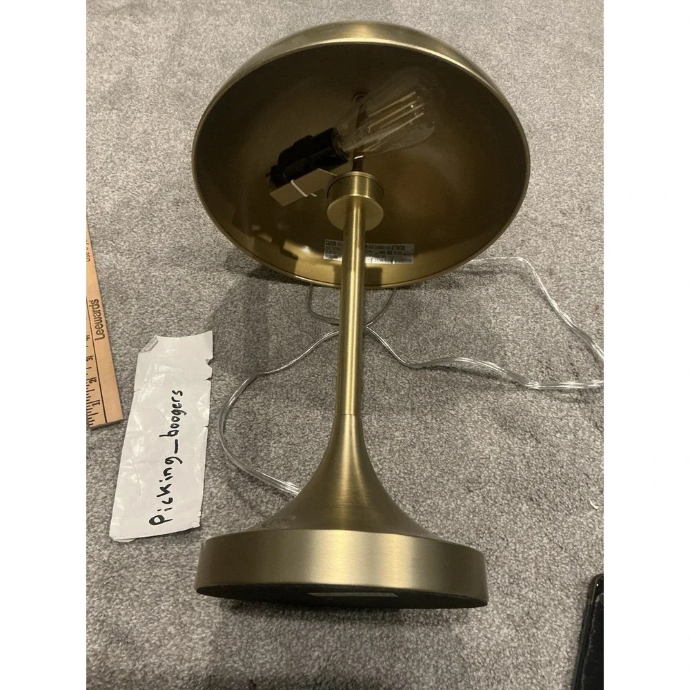 Modern Dome Touch Table Lamp Brass Decorative Accent Light 18in Home Office Home